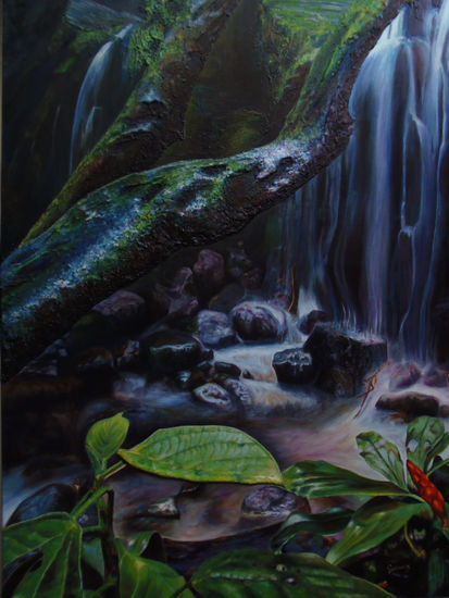 Cascada de Ángel Oil Canvas Landscaping