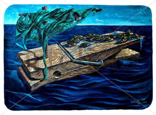 El Palito de tender la ropa. Acrylic Canvas Marine Painting