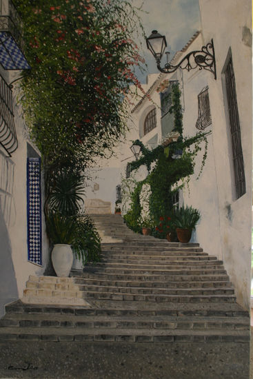 calle de Altea Óleo Lienzo Paisaje