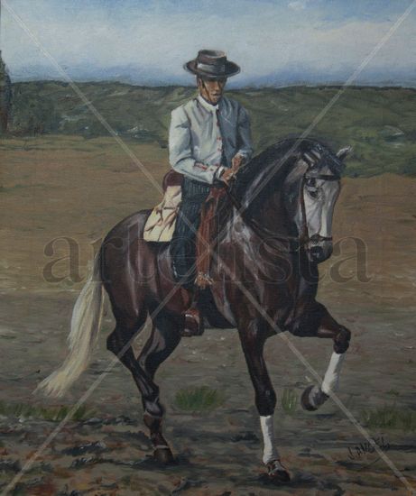 CABALLO AL PASO Oil Canvas Animals