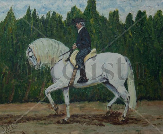 JINETE Y CABALLO Oil Canvas Animals