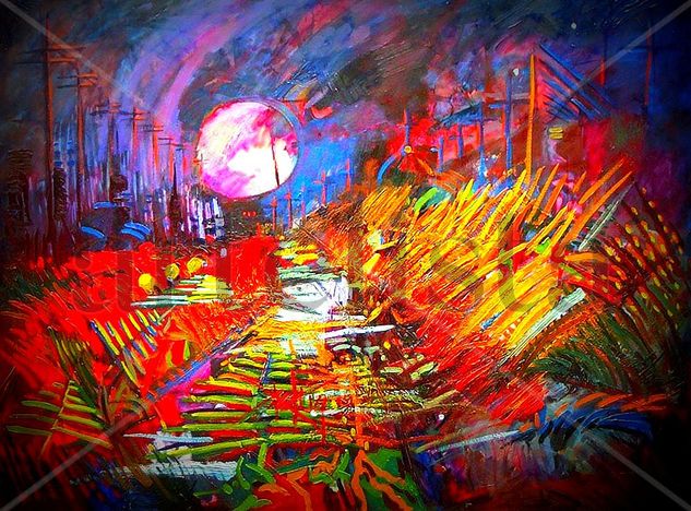 Moon Night Oil Panel Landscaping