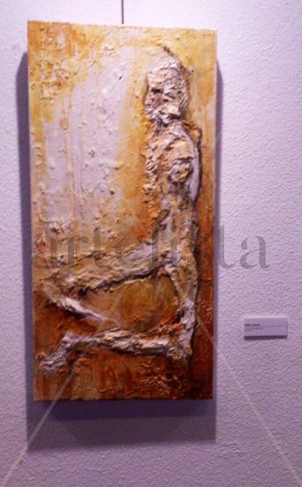 Mujer-textura Mixed media Canvas Nude Paintings