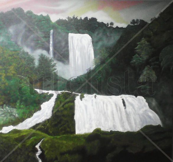 cascada de marmore italia Oil Canvas Landscaping