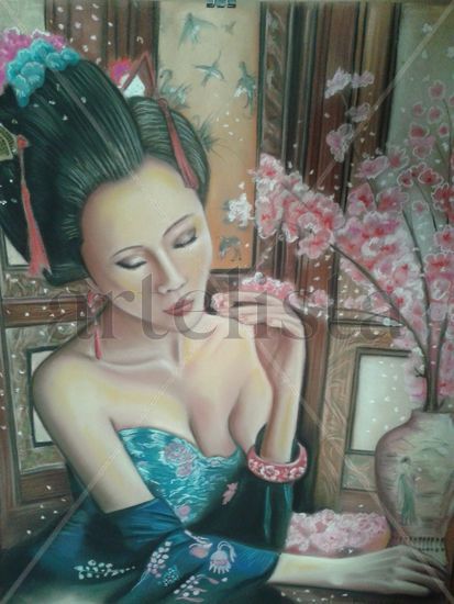 Geisha al pastel Pastel Paper Others