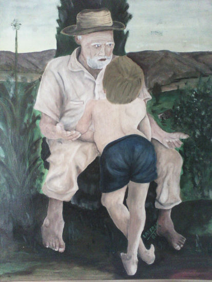 consejo paternal Oil Canvas Figure Painting