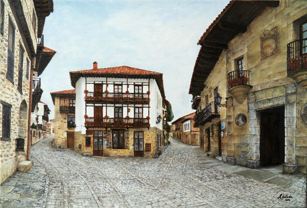 Santillána del Mar 10  (Cantabria) Óleo Lienzo Paisaje