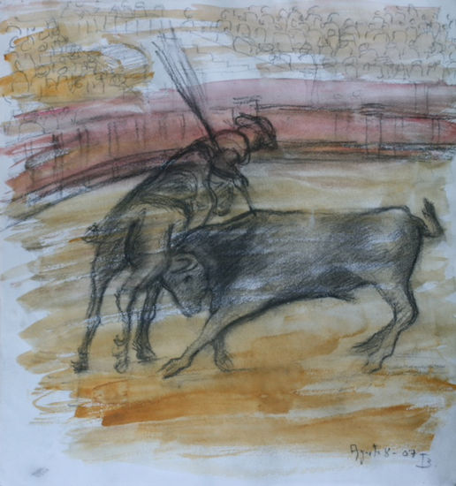 de toros y toreros, suerte de varas Mixed Media