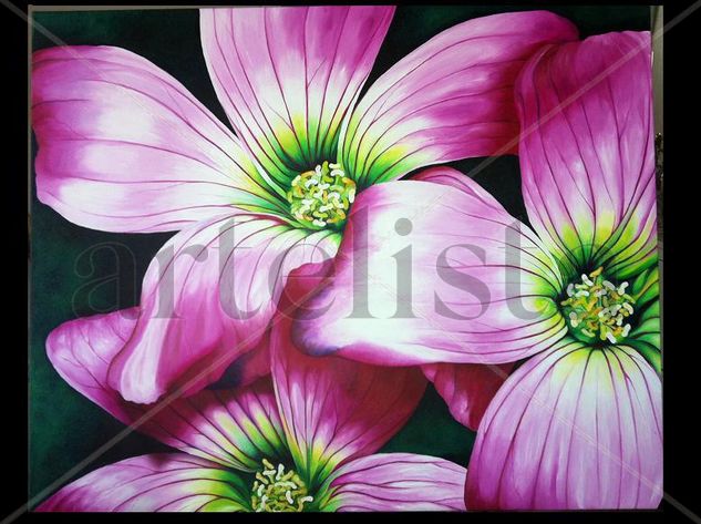 Lirios Oil Canvas Floral Painting