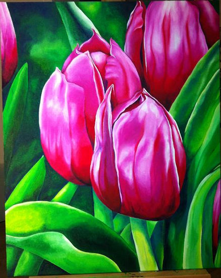 Tulipanes Oil Canvas Floral Painting