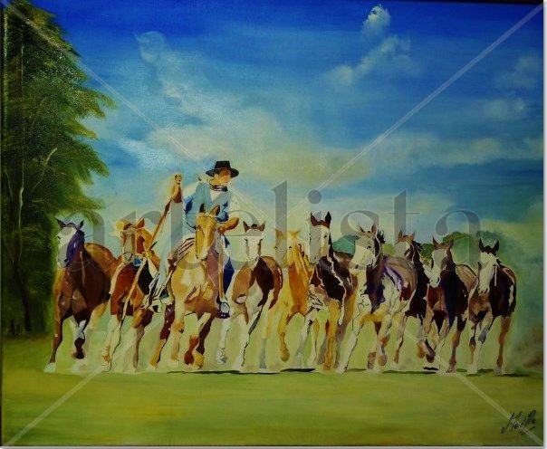 Cabalgar en libertad Oil Canvas Landscaping