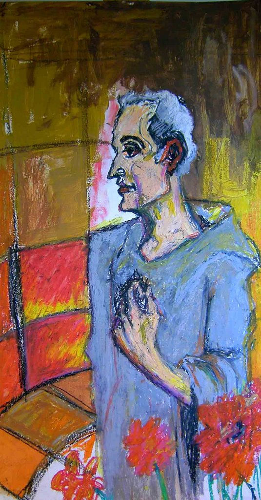 The scanish monk made with oilpastell.