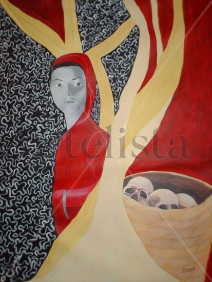 Caperucita Roja Acrylic Canvas Figure Painting