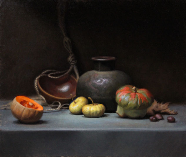 Otoño Oil Textile Still Life Paintings