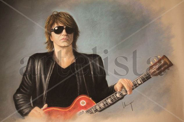 Retrato de Richie Sambora -  Bon Jovi Pastel Paper Portrait