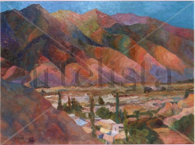 Paisaje de Humahuaca Óleo Tabla Paisaje