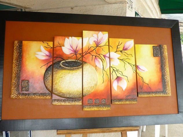 primavera Oil Panel Floral Painting