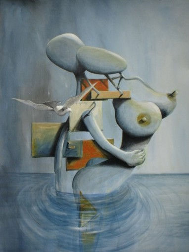 Amantes en el agua Acrylic Canvas Nude Paintings