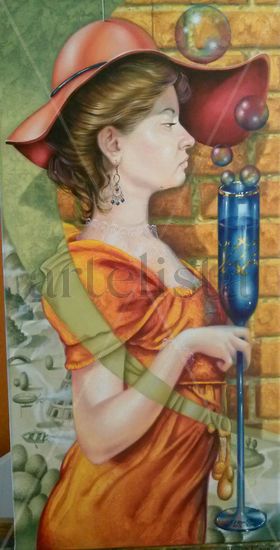 ALICE IN WONDERLAND Oil Canvas Portrait