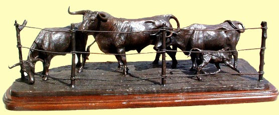 Grupo de toro y vaca Bronce Figurativa