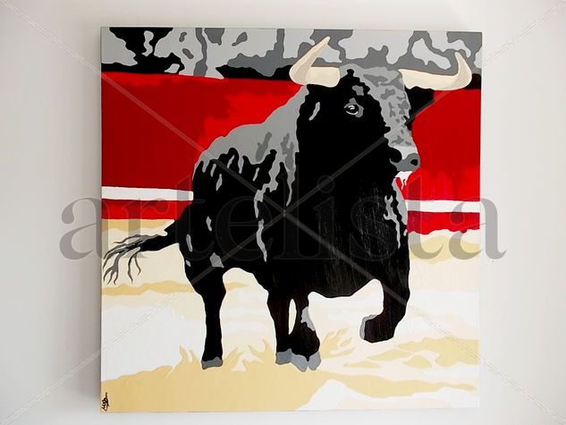 THE BULL 2 Mixed media Canvas Animals