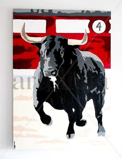 THE BULL 1 Mixed media Canvas Animals