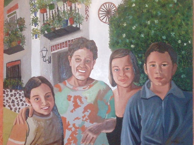 familia Oil Canvas Portrait