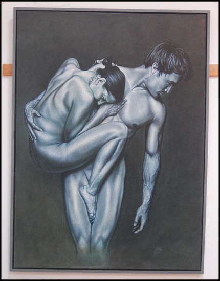 PAREJA EN BLANCO Y NEGRO Oil Canvas Nude Paintings