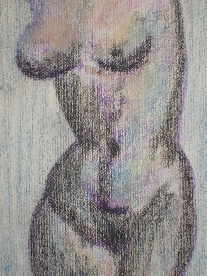 Azul Pastel Paper Nude Paintings