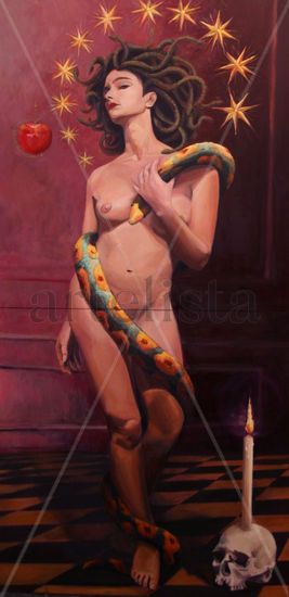 EVA-MEDUSA Oil Panel Nude Paintings