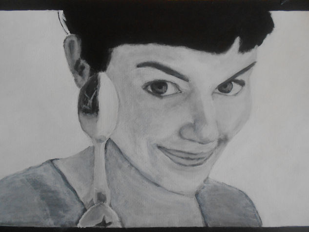 Audrey Tautou Acrílico Papel Retrato