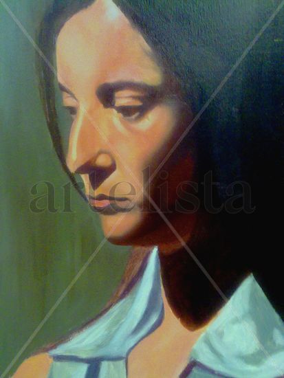 Mujer pensativa Oil Canvas Portrait