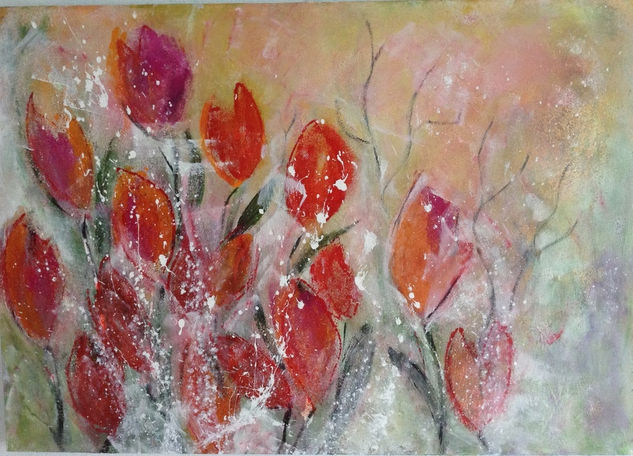 Tulpen Acrylic Canvas Floral Painting