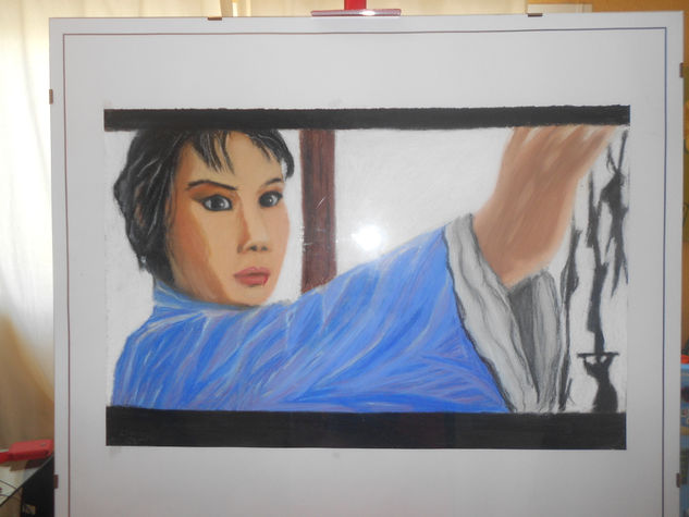 kung-fu Pastel Papel Retrato