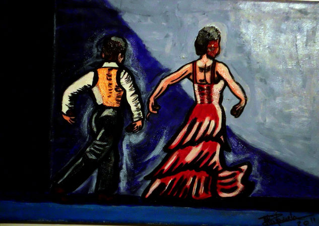 Pareja de Baile Acrílico Lienzo Retrato