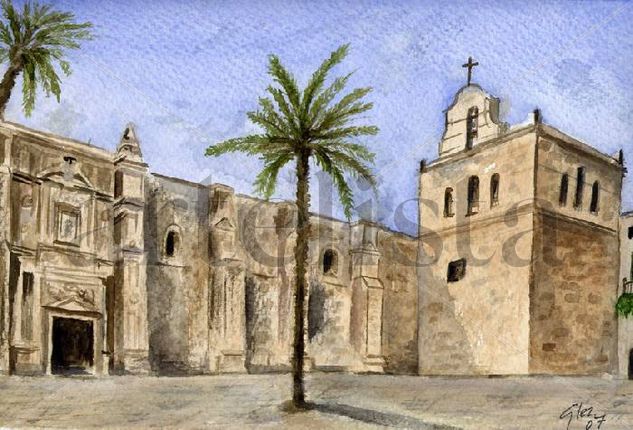 Catedral de Almería Watercolour Card Landscaping