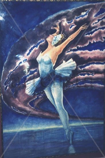 bailarina del lago Watercolour Paper Figure Painting