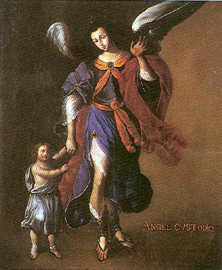 angel custodio Óleo Lienzo Figura