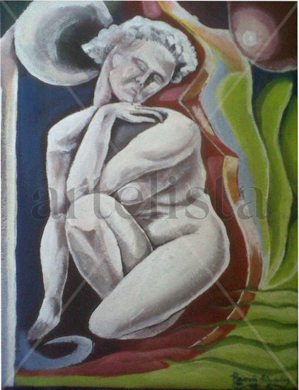 mi diosa Acrylic Textile Nude Paintings