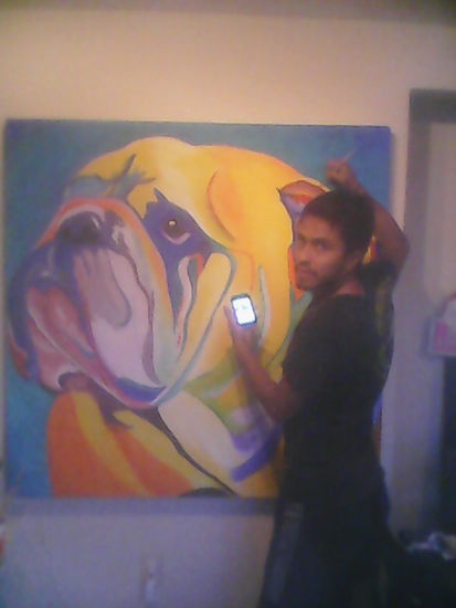 bulldog ingles Acrylic Canvas Animals