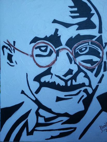 GANDHI Watercolour Canvas Portrait