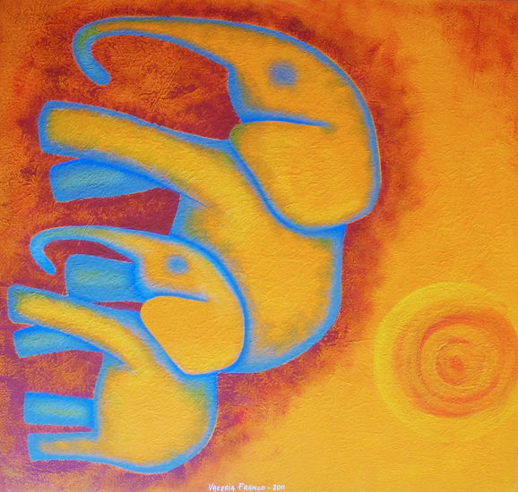 BAJO EL SOL Acrylic Textile Figure Painting