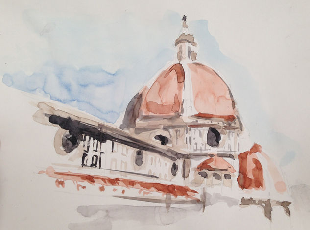 Duomo Florencia Acuarela Papel Otros