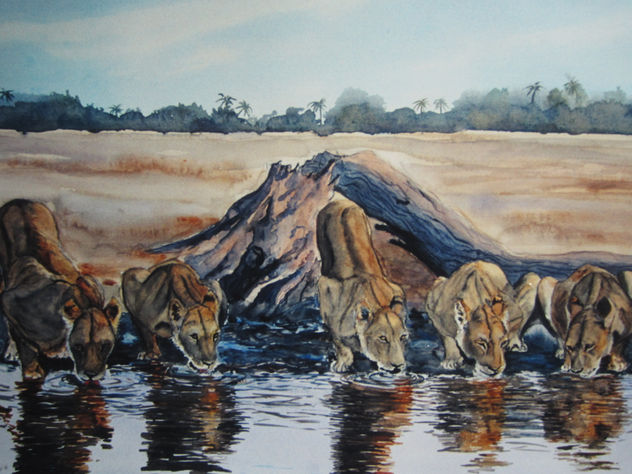 leonas bebiendo