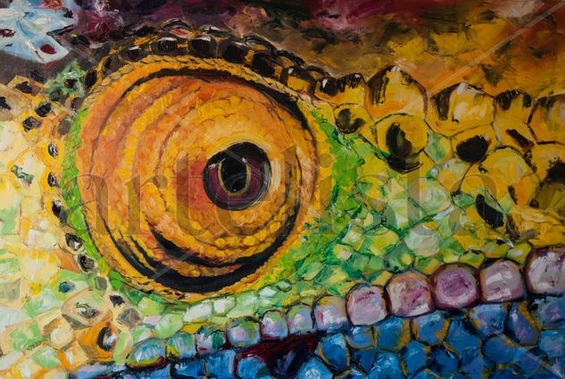 Rainbow chameleon Oil Canvas Animals