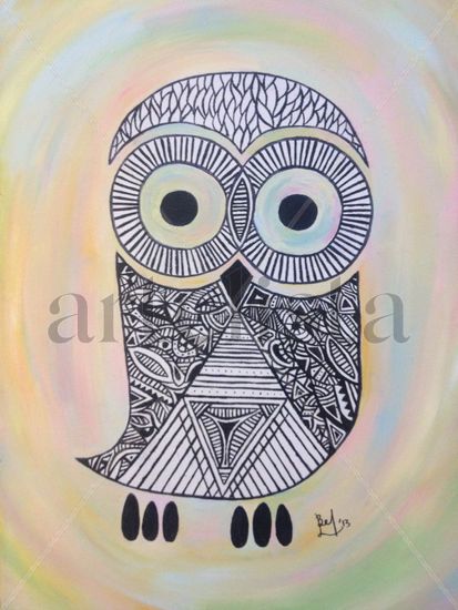 OWL Oil Canvas Animals