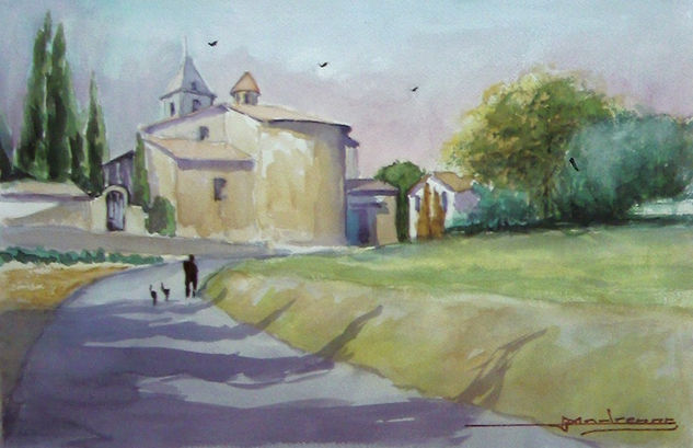 SAN ESTEVA DE LLEMANA Acuarela Papel Paisaje