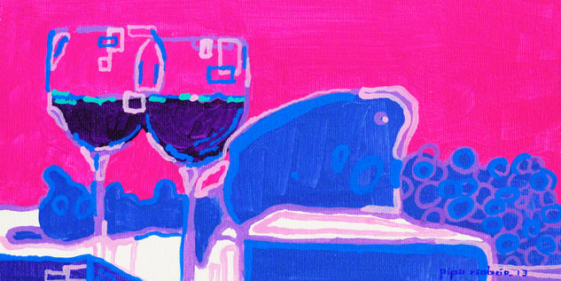 VINOPLASTICA-SERIE--2013-ACRILICO SOBRE LIENZO-11X22-SERIE BODEGA-#010 Acrylic Canvas Still Life Paintings