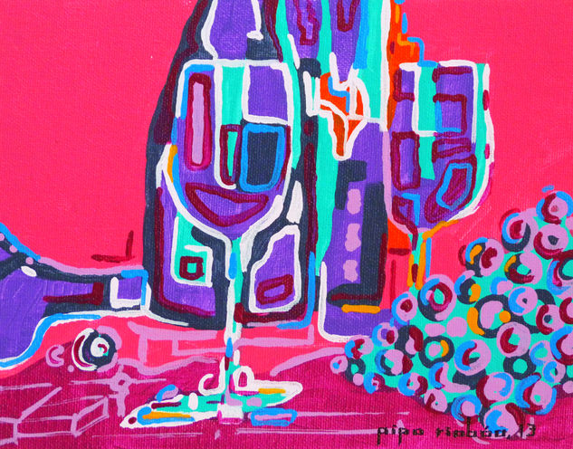 VINOPLASTICA-SERIE--2013-ACRILICO SOBRE LIENZO-14X18-SERIE BODEGA-#029 Acrylic Canvas Still Life Paintings