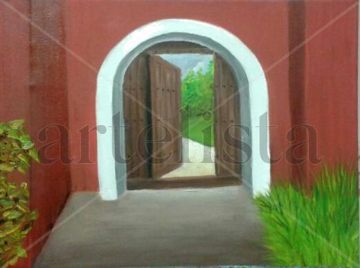 Entrada a la Hacienda Oil Canvas Landscaping